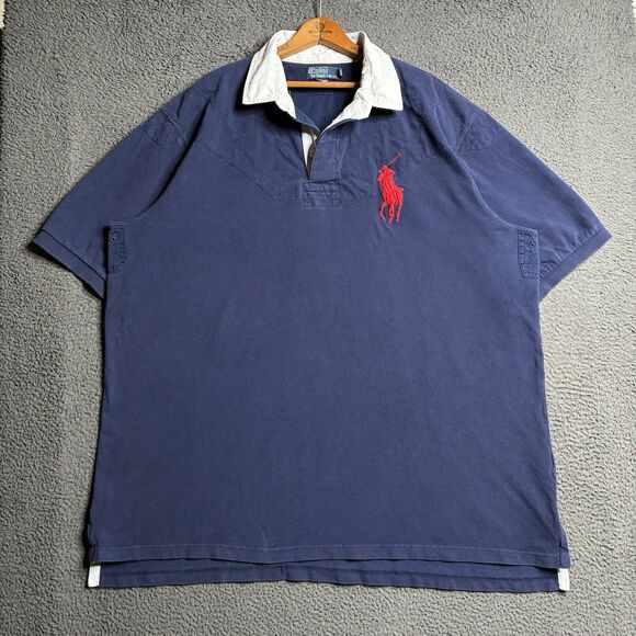 Polo Ralph Lauren Short Sleeve Rugby Shirt Mens 3XLT Old Money Big Pony
